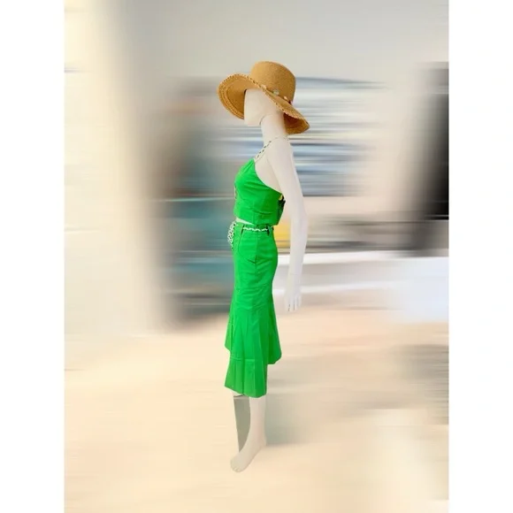 Gorgeous green 2-piece midi skirt set S M L - Picture 8 of 9